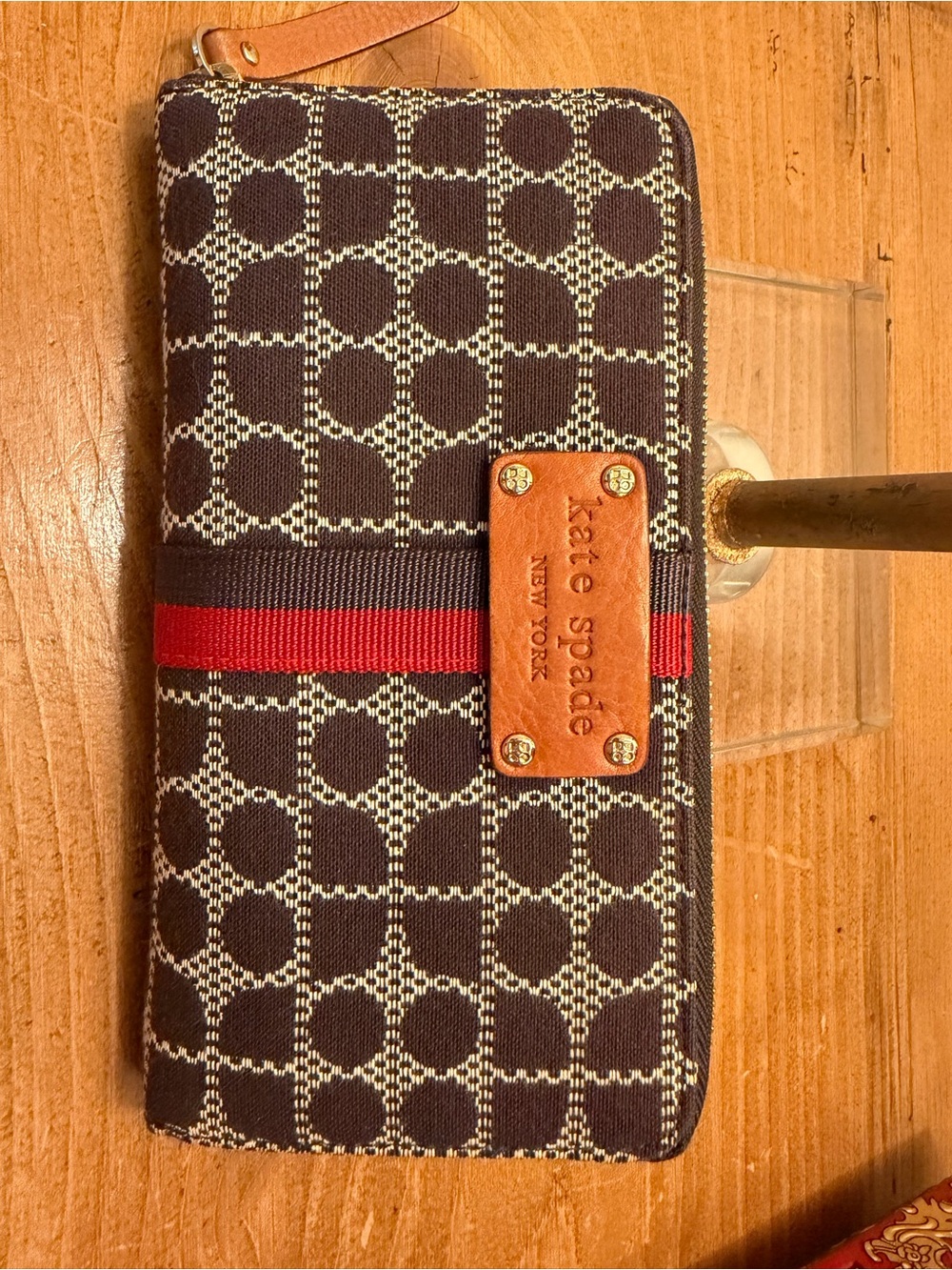 kate spade Black, Red and Brown Striped Wallet - Picture 2 of 6